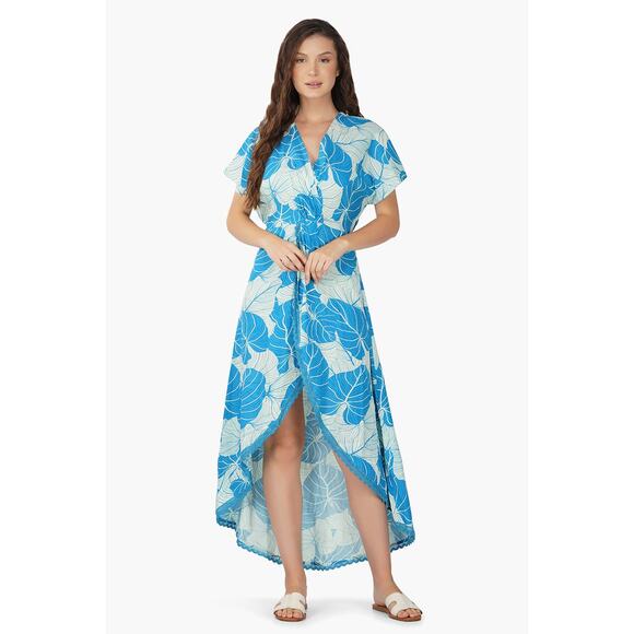 NWOT America & Beyond Summer Blues Overlap Dress - Picture 1 of 10